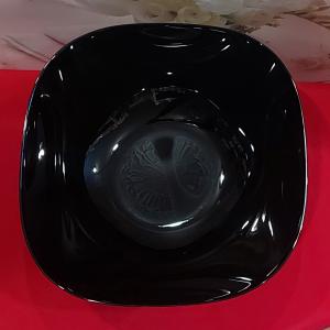 új LUMINARC CARINE salátás tál, fekete, szögletes, 24x24cm