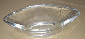 Üveg tálka, csónak alakú, 8,5 cm, 218012