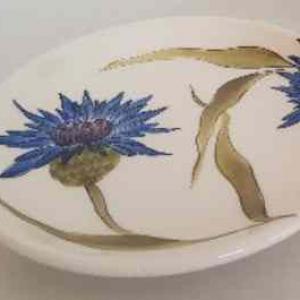 Vanilia Kerámia 11-08 Búzavirágos teásalj,dia.17 cm,kerámia,kézzel festett, V.K.11-08