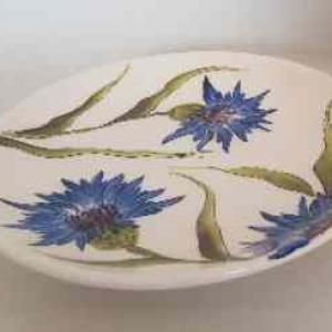 Vanilia Kerámia 11-10 Búzavirágos desszerttányér,dia.20 cm,kerámia,kézzel festett, V.K.11-10