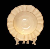 Vanilia Kerámia 27-24, Romantik mélytányér natur,kerámia,kézzel festett, V.K.27-24