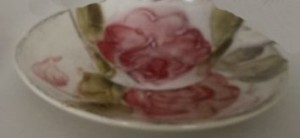 Vanilia Kerámia 30-06, Domború mintás kávésalj,virágos bordó,kerámia, V.K.30-06