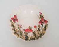 Vanilia Kerámia 43-24 Televirágos mélytányér,pipacs,kerámia,kézzel festett, V.K.43-24