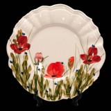 Vanilia Kerámia 43-26 Televirágos desszerttányér,pipacs,kerámia,kézzel festett, V.K.43-26