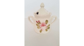 Vanilia Kerámia 44-03-01, Romantik Rózsás méztartó csurgatóval, V.K.44-03-01