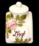 Vanilia Kerámia 44-22, Rózsás fűszertartó nagy, 18,5cm, 1,4l, választható felirat, V.K.44-22