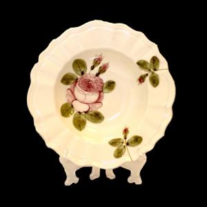 Vanilia Kerámia 44-24 Romantik rózsás mélytányér,kerámia,kézzel festett, V.K.44-24