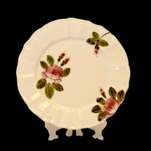 Vanilia Kerámia 44-26 Romantik rózsás desszerttányér,kerámia,kézzel festett, V.K.44-26