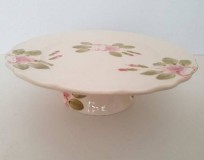 Vanilia Kerámia 44-28, Romantik rózsás tortatál,kerámia,kézzel festett, 28cm, V.K.44-28