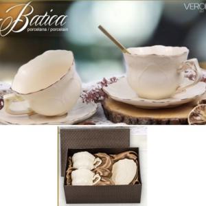 V.B.12531 Batica porceláncsésze+alj, 250ml, 2 személyes, dobozban