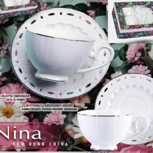 V.B.23728 Nina porceláncsésze+alj, 250ml, 2 személyes, dobozban