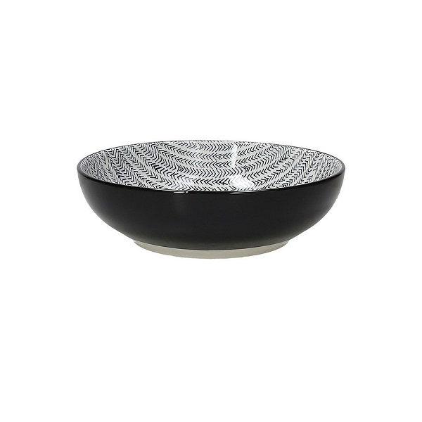 Tognana CHAKRA porcelán salátás tál 25cm fekete-fehér