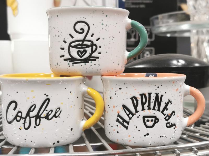 Tognana Happy Coffee fröcskölt-színes kerámia mokkás bögre, 9 cl, 1 db