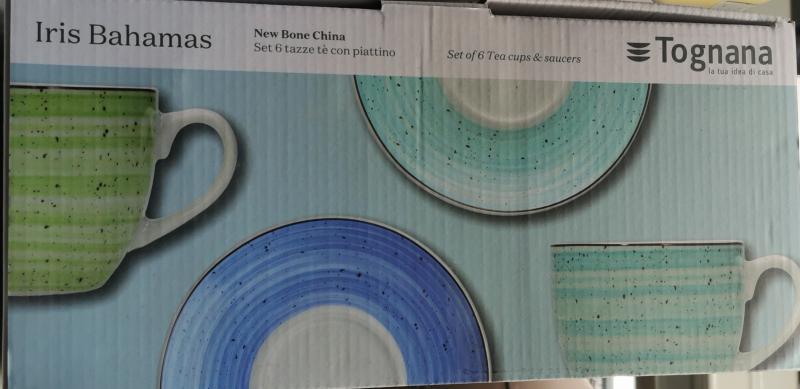 Tognana IRIS BAHAMAS porc. teás klt. 22 cl, 6 db /3 COLOR/