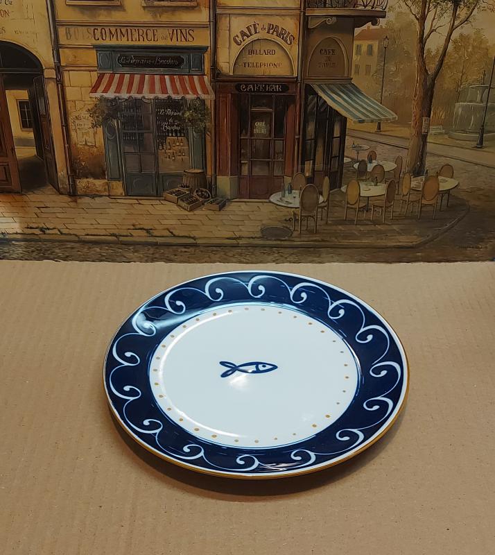 Tognana Kék örvény porcelán desszert tányér, 19cm