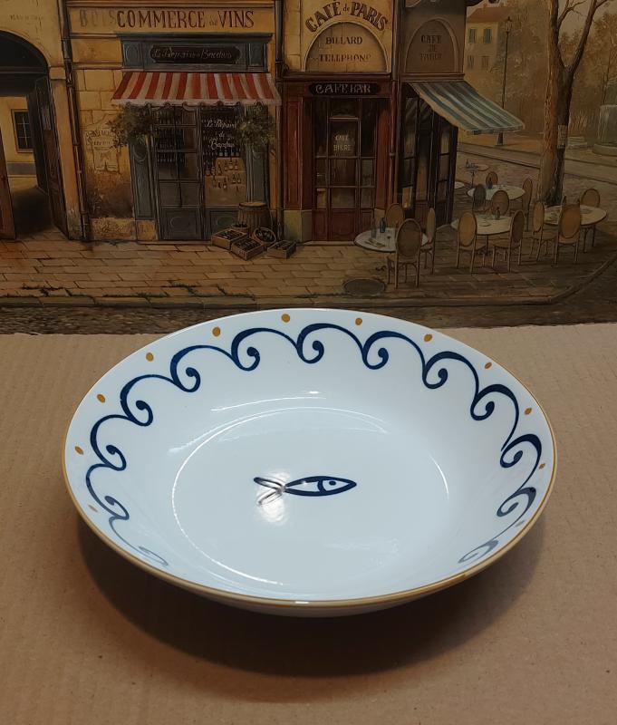 Tognana Kék örvény porcelán mély tányér, 20cm