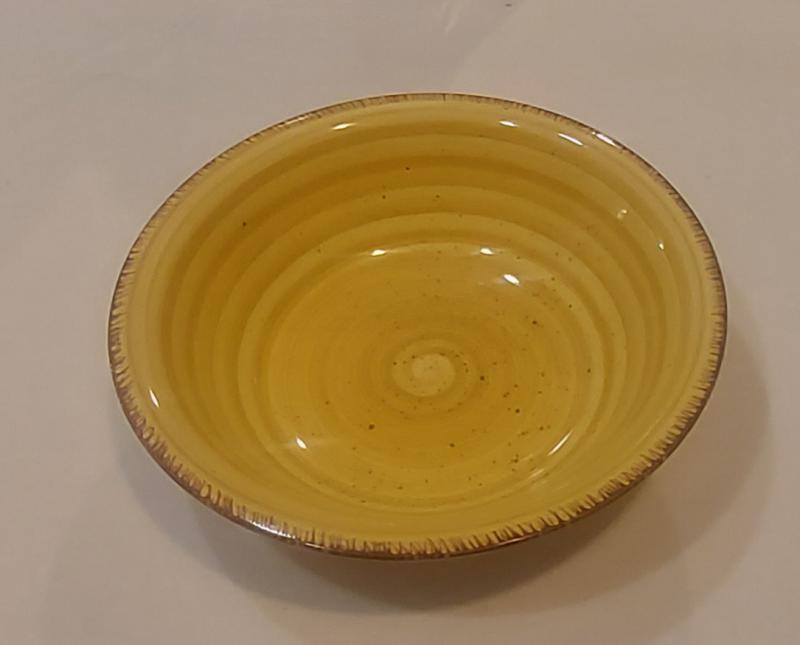 Tognana Louise Corinne kerámia sárga tányér, cirmos szélű, 1db