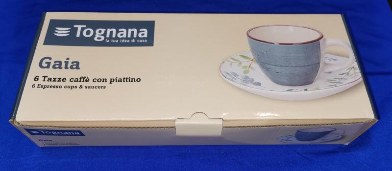 Tognana Metropolis Gaia kerámia espresso-mokkás-kávés készlet, 6+6 db