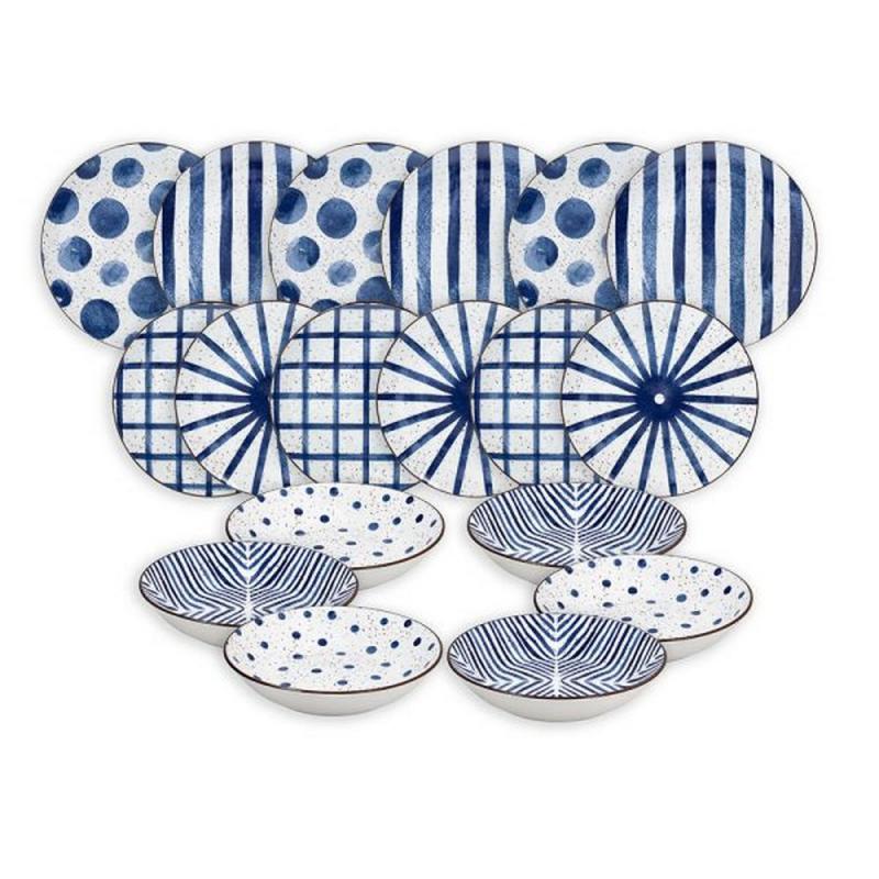 Tognana MOON BLUE MIRAGE porc. étkészlet 18 db