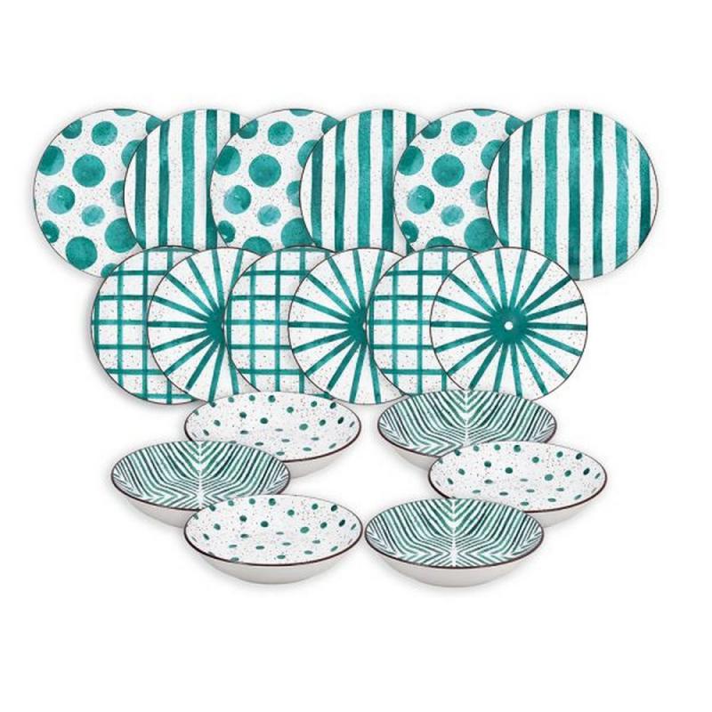 Tognana MOON TEAL MIRAGE porcelán étkészlet 18 db