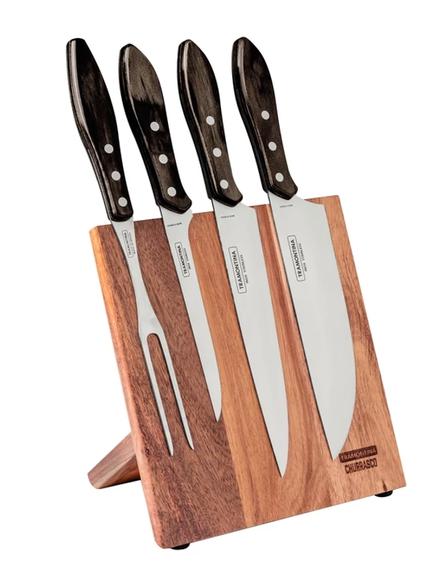 TRAMONTINA CHURRASCO POLYWOOD KÉSKÉSZLET MÁGNESES TARTÓBAN 5 DB, barna, 21198/981