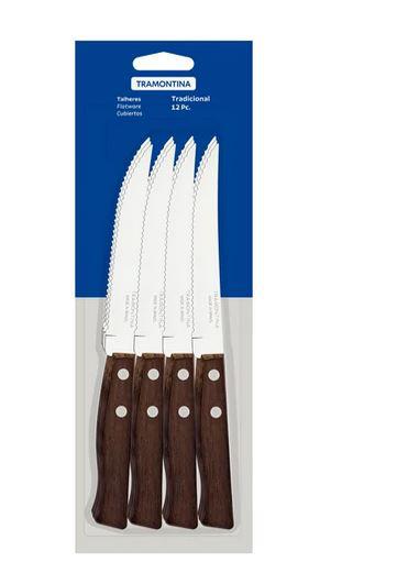 Tramontina fanyelű recés steak kés, 12 db,