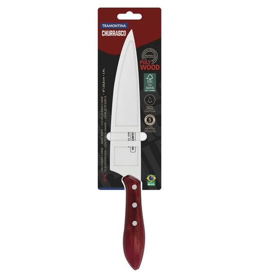 TRAMONTINA HÚSVÁGÓ KÉS PIROS POLYWOOD NYÉLLEL, 20cm, 21189/178