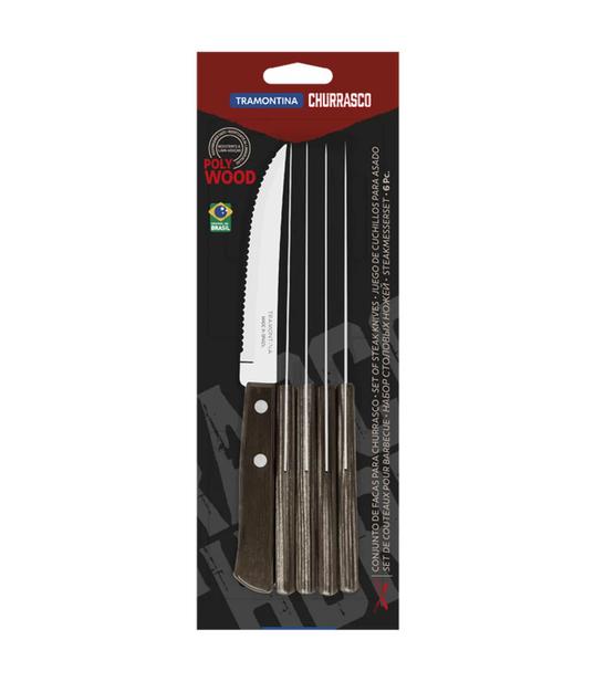 TRAMONTINA POLYWOOD 6 DARABOS STEAK KÉSKÉSZLET, 12,5 CM, 21198/915