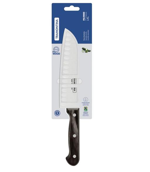 TRAMONTINA SANTOKU KÉS BARNA POLYWOOD NYÉLLEL, 17,6cm, 21179/197