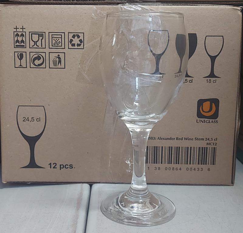 Uniglass Alexander red wine talpas boros pohár, 24,5cl, 1db