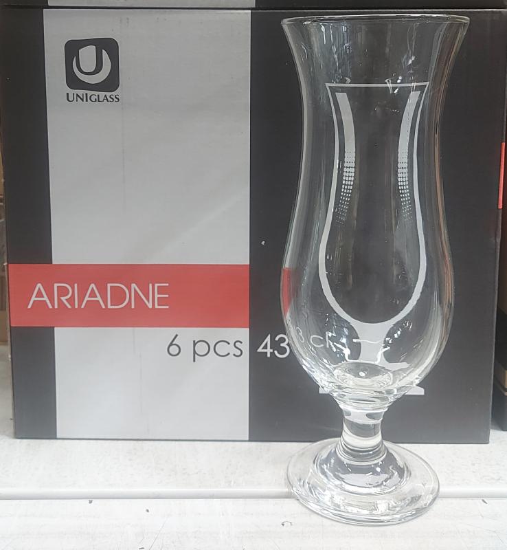 Uniglass Ariadne koktél pohár, 6db, 43cl, (Hurricane), üveg