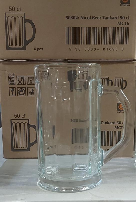 Uniglass Nicol sörös korsó 5dl, üveg, 1db