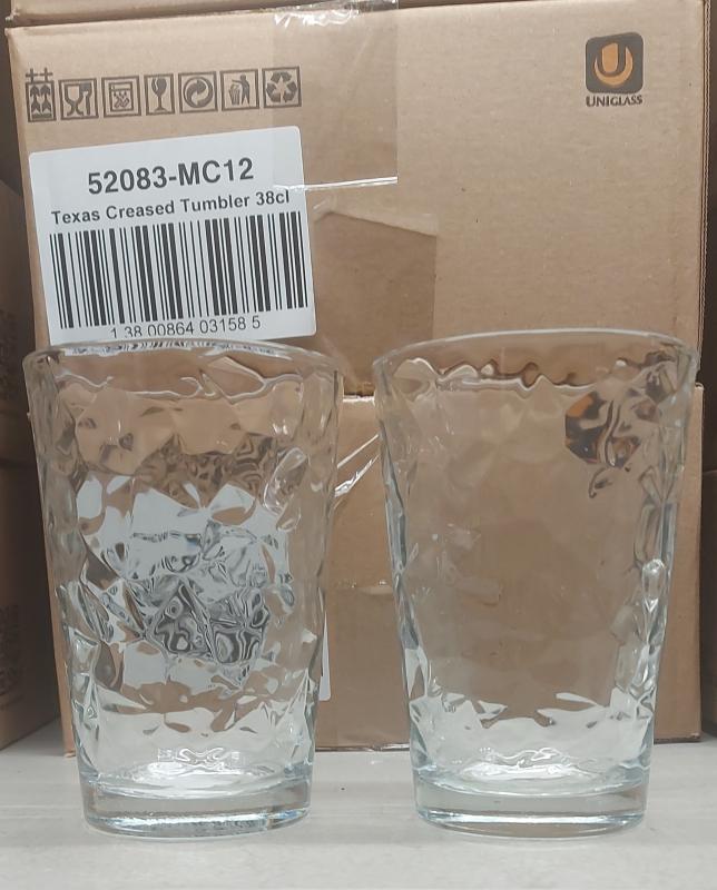 Uniglass Texas Creased üdítős pohár, 38cl, üveg, 1db