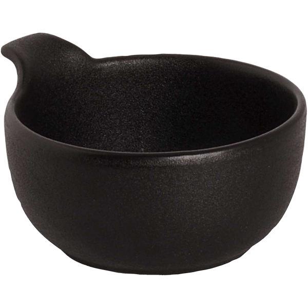 UNIVERSE BLACK porcelán kerek tálka 10 cm 1 füllel