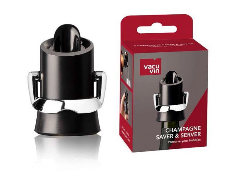 Vacu Vin Pezsgősüveg záró és kiöntő fekete
