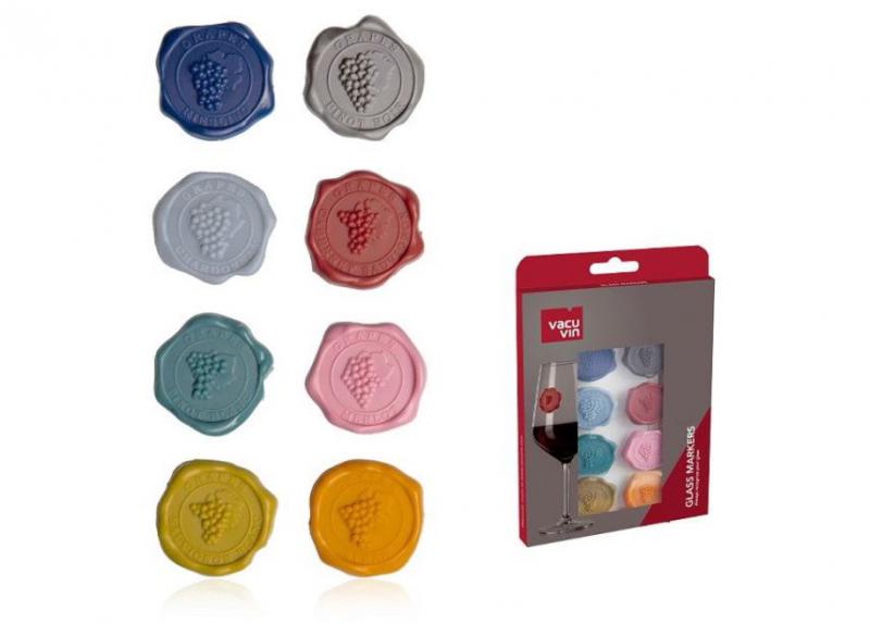 Vacu Vin Pohárjelölő 8 db-os Classic szőlő