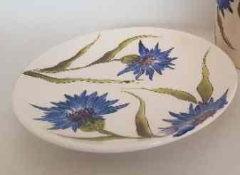 Vanilia Kerámia 11-10 Búzavirágos desszerttányér,dia.20 cm,kerámia,kézzel festett, V.K.11-10