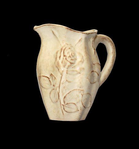 Vanilia Kerámia 23-01-02 Antik rózsás kancsó ,kerámia,kézzel festett, V.K.23-01-02