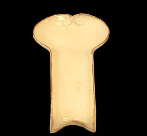 Vanilia Kerámia 27-11, Romantik lapos fakanáltartó,natúr,kerámia,kézzel festett, V.K.27-11