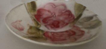 Vanilia Kerámia 30-06, Domború mintás kávésalj,virágos bordó,kerámia, V.K.30-06