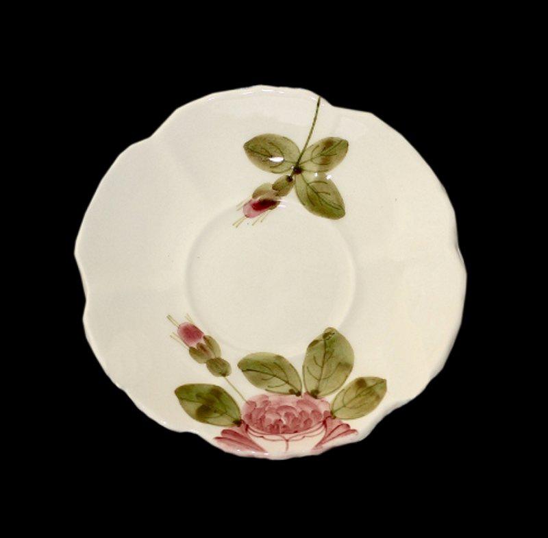 Vanilia Kerámia 44-06, Romantik rózsás kávésalj,kerámia,kézzel festett, V.K.44-06