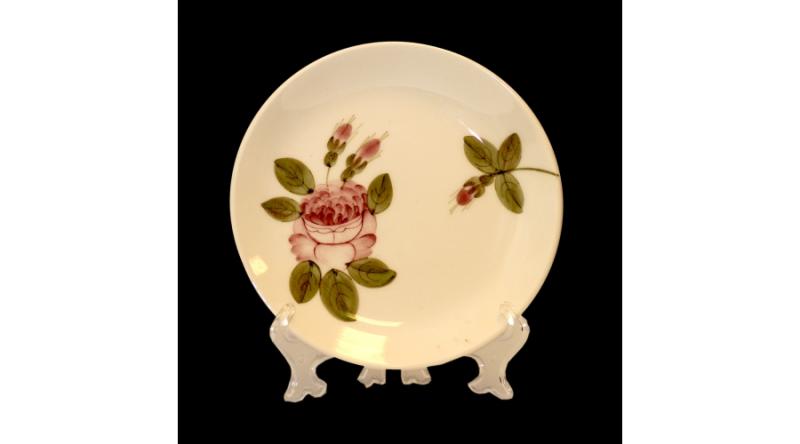 Vanilia Kerámia 44-10, Romantik rózsás alátét nagyibögréhez, kerámia,kézzel festett, V.K.44-10