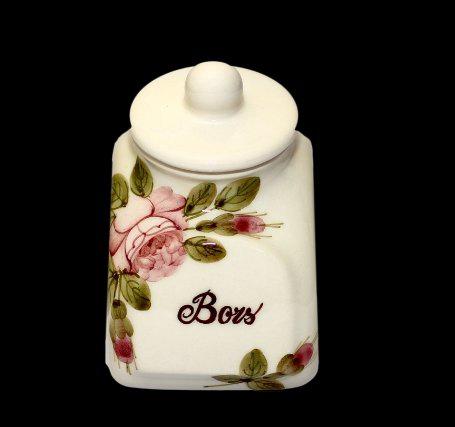 Vanilia Kerámia, 44-21 Rózsás fűszertartó kicsi, 11,5cm, 0,3l, választható felirat, V.K.44-21