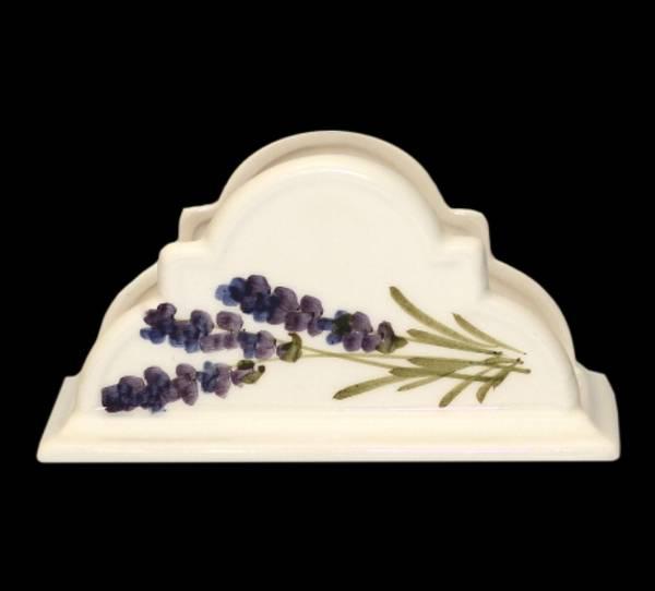 Vanilia Kerámia 52-04, Violin levendulás szalvétatartó,kerámia,kézzel festett, V.K.52-04