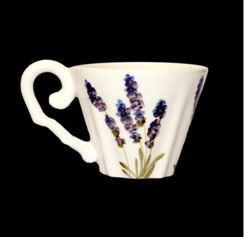 Vanilia Kerámia 52-05, Violin levendulás kávéscsésze, 2 dl, kerámia, V.K.52-05