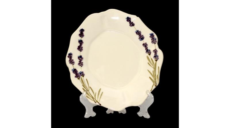 Vanilia Kerámia 52-08, Violin levendulás teásalj,kerámia,kézzel festett, V.K.52-08