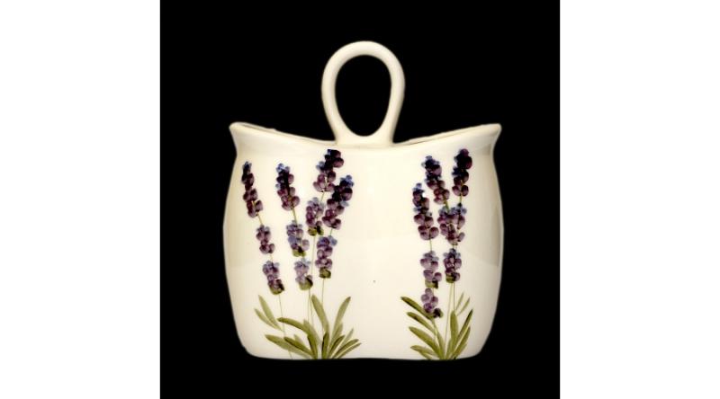 Vanilia Kerámia 52-13 Violin levendulás álló fakanáltartó,kerámia,kézzel festett, V.K.52-13