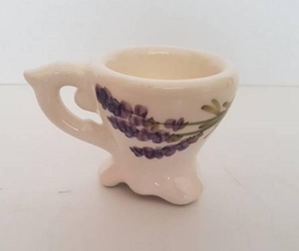 Vanilia Kerámia 52-14, Violin levendulás tojástartó,kerámia,kézzel festett, V.K.52-14