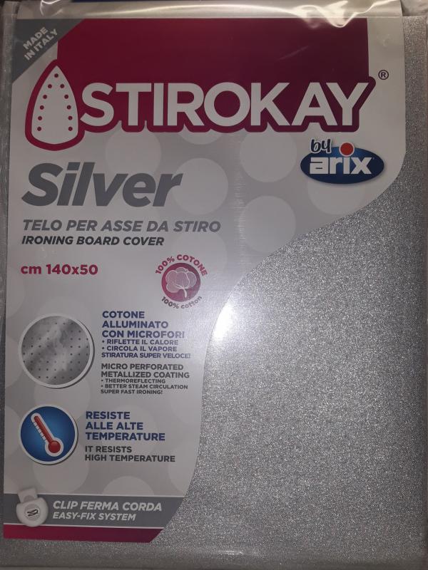 Vasalóállvány huzat, ezüst színű, 140X50 cm, 123058