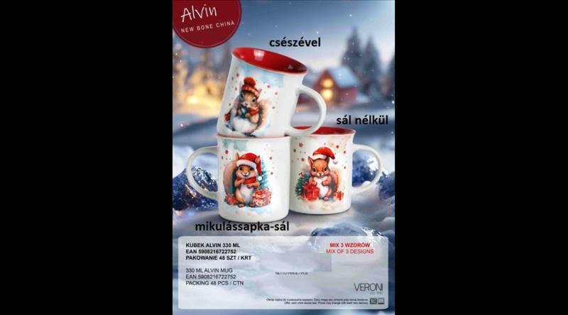 V.B.22752 Alvin porcelánbögre 330ml